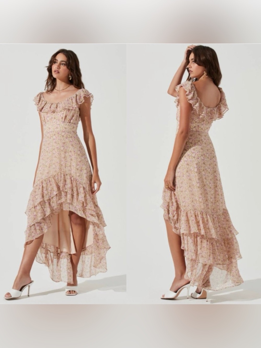 ASTR The Label Magnolia Ruffle Hi-Lo Maxi Dress NWT Size S